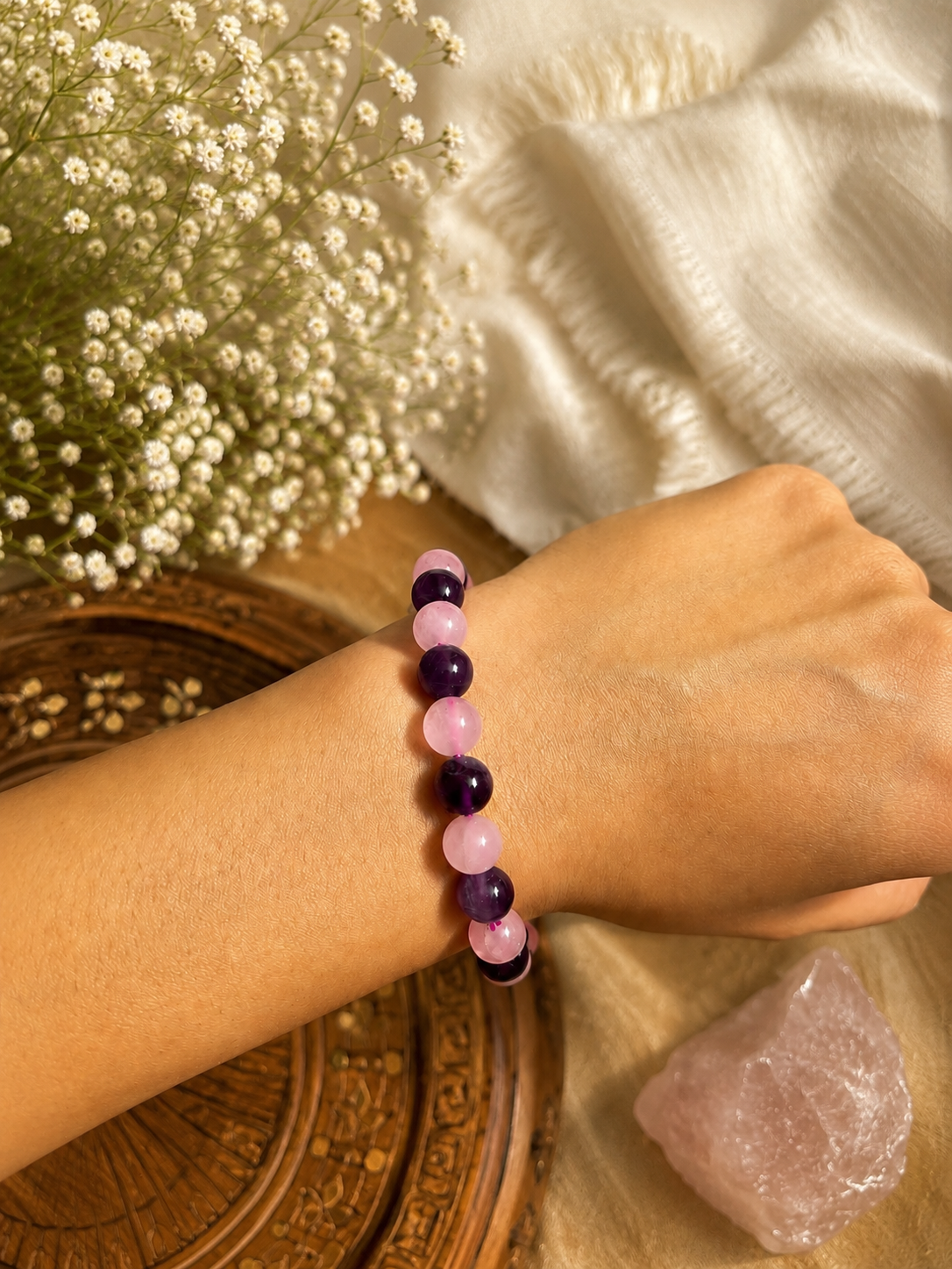 Rose Quartz & Amethyst Bracelet