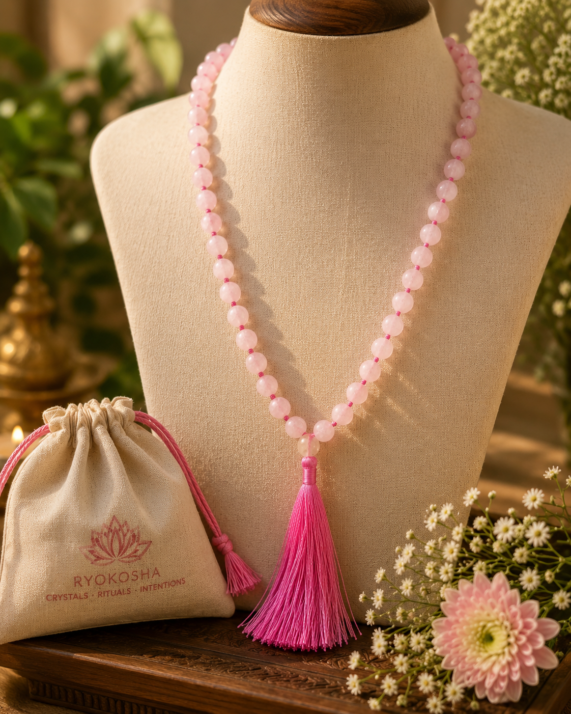 Rose Quartz Jaap Mala – 108 Beads