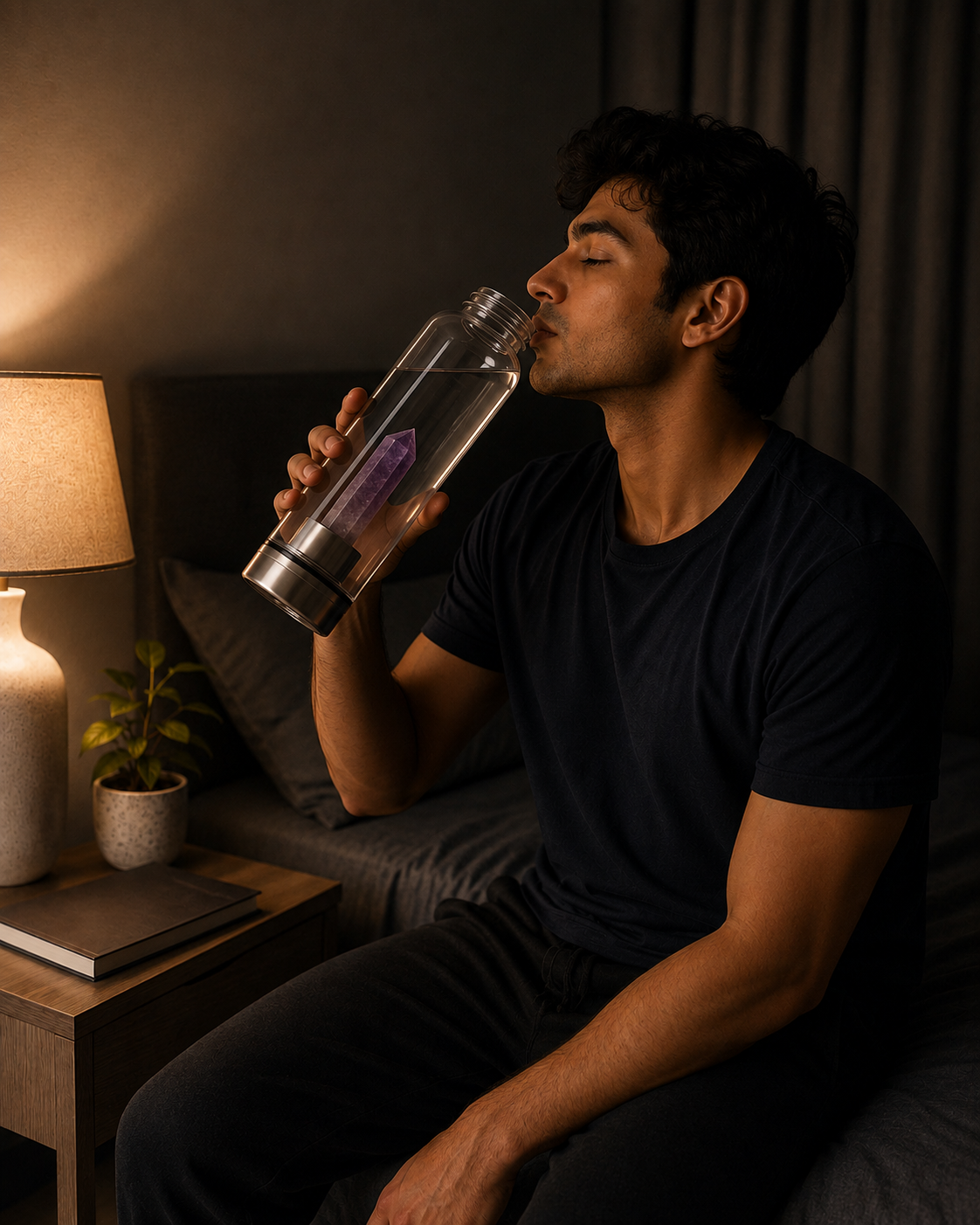 Amethyst Crystal Water Bottle