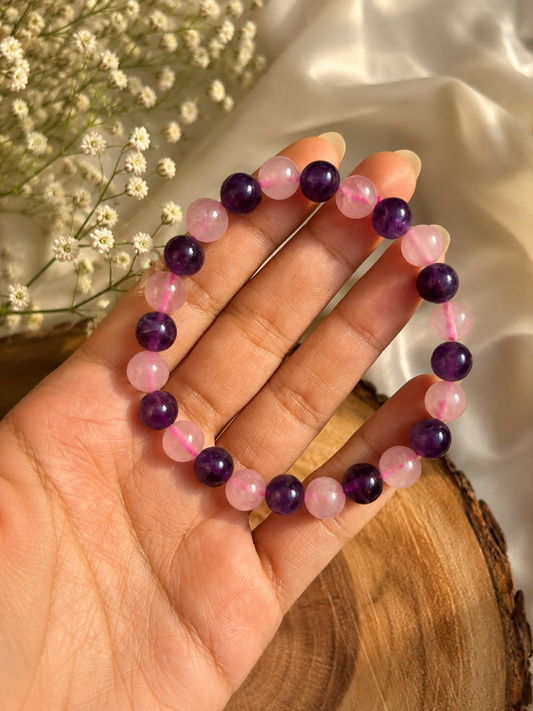 Rose Quartz & Amethyst Bracelet
