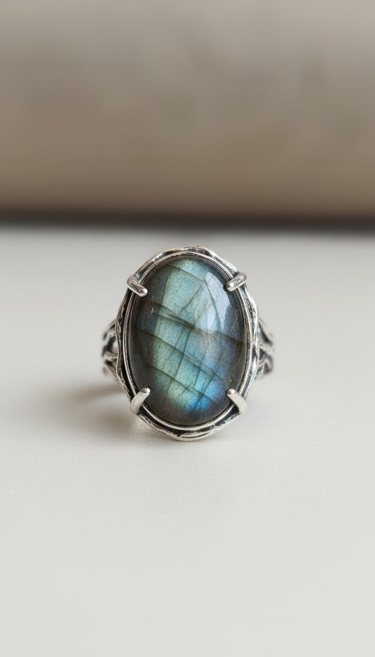 Labradorite Grounding Crystal Ring