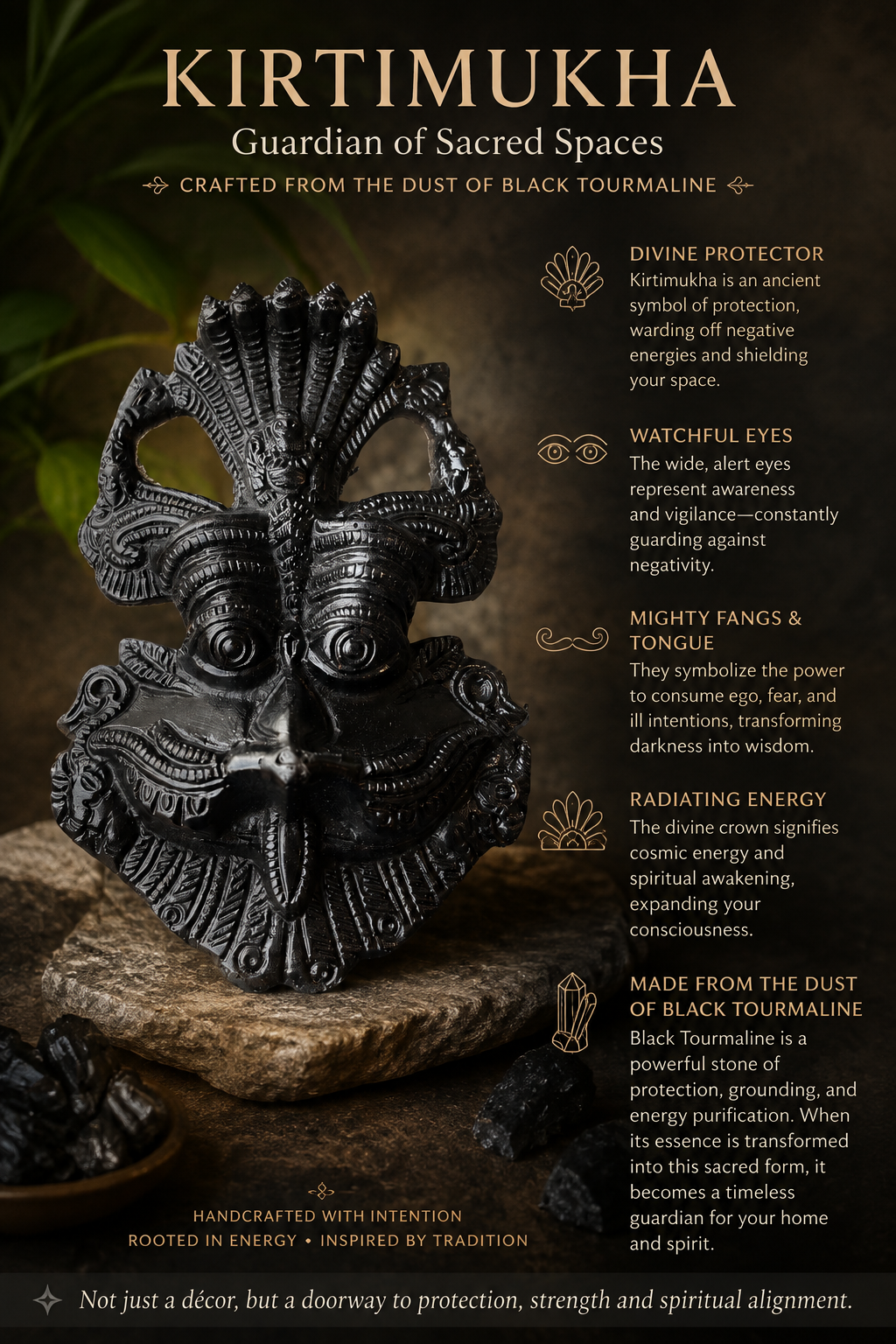 KIRTI MUKHA – BLACK TOURMALINE