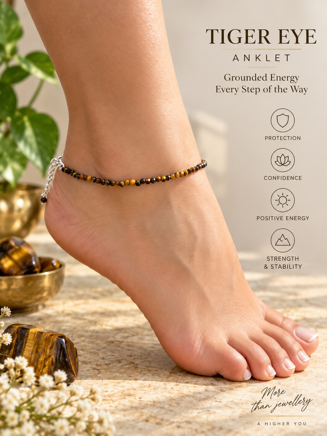 Tiger's Eye Anklet