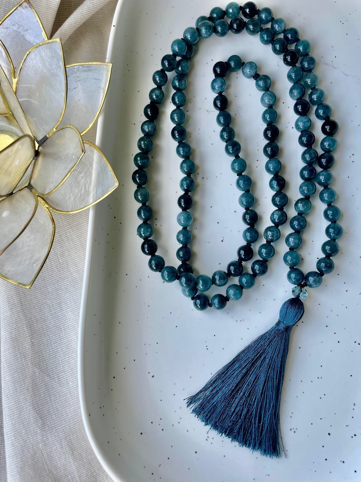 Blue Apatite Jaap Mala – 108 Beads