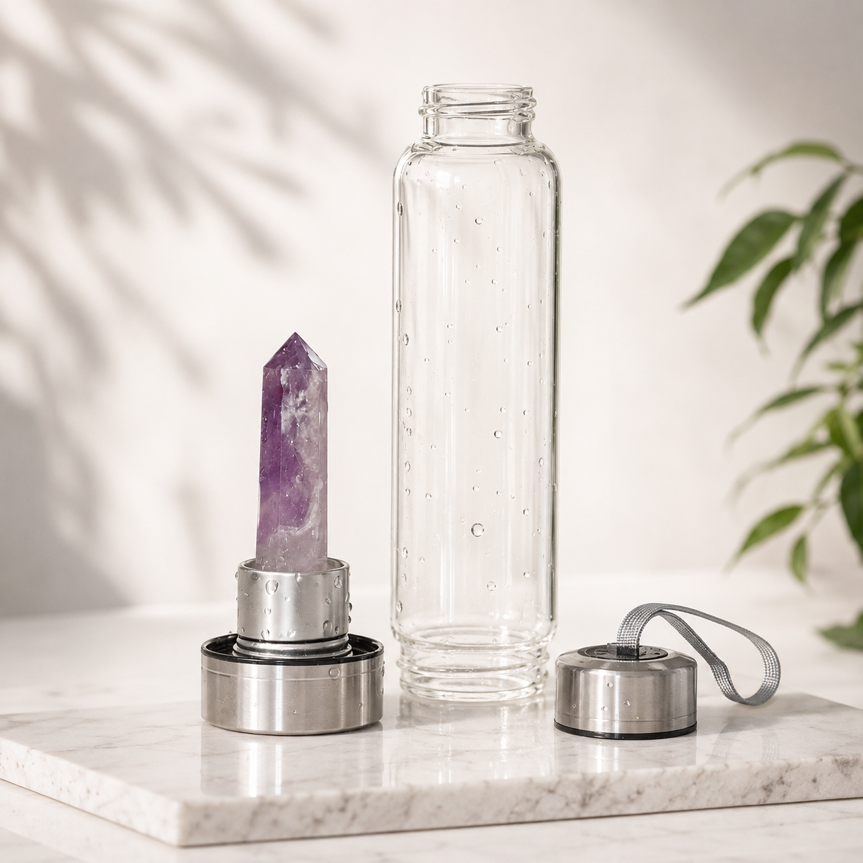 Amethyst Crystal Water Bottle