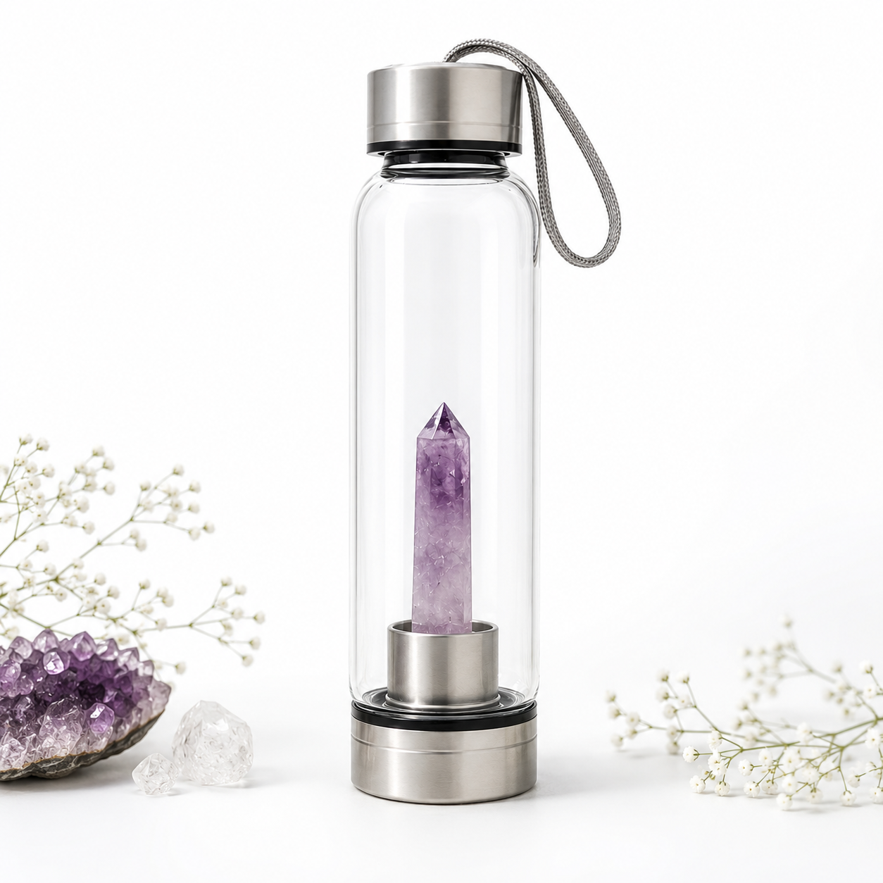 Amethyst Crystal Water Bottle