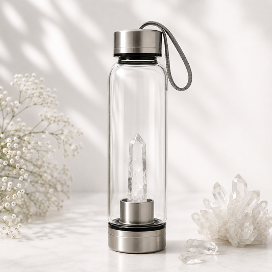 Clear Quartz Crystal Water Bottle