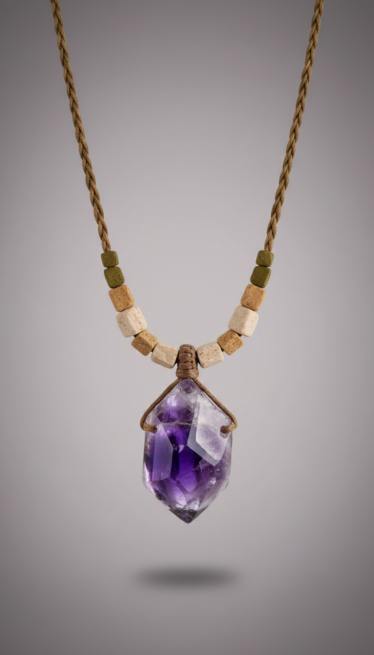 Amethyst Himalayan Talisman Necklace