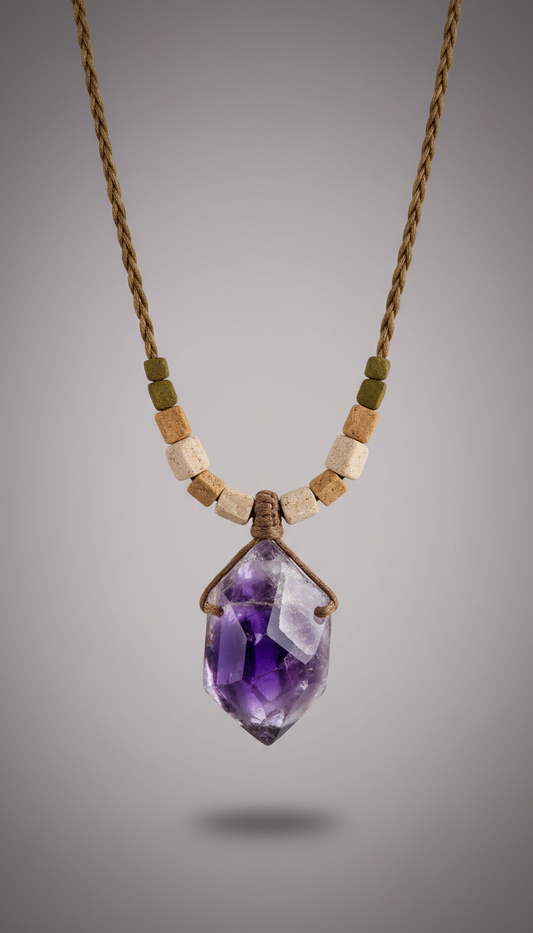 Amethyst Himalayan Talisman Necklace